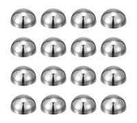 sourcing map 16pcs Stainless Steel Gazing Sphere, 3Inch 76mm Hollow Mirror Polished Hemisphere Wall Decor Semi Ball Reflective Outdoor Ornament for Garden Gate Stair Handrails, Silver