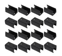sourcing map 16Pcs U-Shaped Chair Leg Caps, 19mm Chair Floor Protectors with Hole, Plastic Glide Caps for Metal Chair Feet Covers, Anti-Slip Furniture Pads for Hardwood Floors, Black
