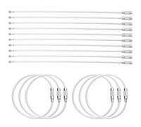 sourcing map 16pcs Wire Keychain Cable 6" Plastic Coated 1.5mm Stainless Steel Key Ring Cable Loop Rings for Women Hanging Luggage Tags Keychains Key ID Tags, Transparent