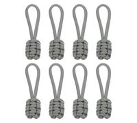 sourcing map 16Pcs Zipper Pulls Replacement, 80 x 3mm Polypropylene Extender Rope Zipper Heads for Jackets, Bags, Backpacks, and DIY Projects, Gray