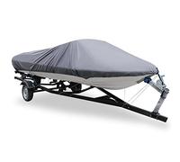 sourcing map 17-19ft 210D Trailerable Boat Cover Fishing Speedboat V-shape Gray