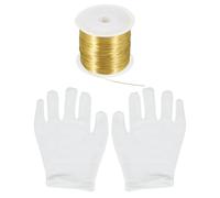 sourcing map 171Ft 24 Gauge Jewelry Wire Beading Wire for Jewelry Making 52M/0.5mm Bare Copper Craft Beading Wire for Necklace Bracelet Beading Supplies, Gold