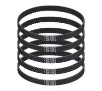 sourcing map 176mm GT-2 Timing Belt, 5pcs 6mm Width 2mm Pitch 3D Printing GT-2 Timing Belt Closed Loop Rubber, Black