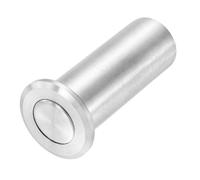 sourcing map 17mm/0.67" Door Latch Dust Protector, 304 Stainless Steel Dust-Proof Security Sliding Lock Inserts, Long Barrel Bolt Lock Accessories for Interior and Outdoor Latch, Silver