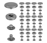 sourcing map 17mm Snap Fastener Stainless Steel Press Stud Cap Kit, 15 Sets Heavy Duty Snap Button No Sewing for Bag Coats Marine Clothes Jackets Jeans Boat Canvas, Black