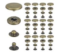 sourcing map 17mm Snap Fastener Stainless Steel Press Stud Cap Kit, 35 Sets Heavy Duty Snap Button No Sewing for Bag Coats Marine Clothes Jackets Jeans Boat Canvas, Bronze