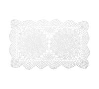 Sourcing Map 17x11 Inch Handmade Crochet Doilies, Polyester Cotton Placemats for Dining Table Kitchen Parties, Rectangular, White