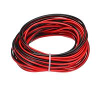 sourcing map 18 Gauge 2 Core Parallel Silicone Wire, 25Ft/7.5M Long 2.3mm Dia Red Black 18 AWG Flexible Extension Cord 300V for LED RGB Cable, Model Plane, Model Car, Electric Appliance