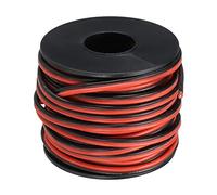 sourcing map 18 Gauge Wire 2 Conductor Parallel Silicone Wire 18AWG Stranded Wire Electrical Wire Tinned Copper Wire Spool 15m/50ft for LED Strip Extension Cable, Car Model, Internal Wiring