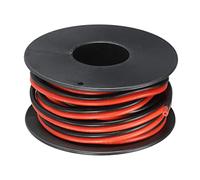 sourcing map 18 Gauge Wire 2 Conductor Parallel Silicone Wire 4.5m/15ft | 18AWG Stranded Wire Electrical Wire Tinned Copper Wire Spool 4.5m/15ft,LED Strip Extension Cable,Car Model,Internal Wiring
