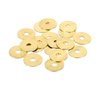 sourcing map 18 Pack Brass Flat Washer, M5 Copper Washers Crush Washer Kit Assortment, 5mm ID, 20mm OD, 1mm Thick for Bolts Screws Machinery Repair, Outdoor Construction