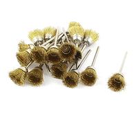 sourcing map 18 Pcs 2.3mm Shank 15mm Cup Shape Brass Wire Polishing Brush