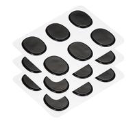 sourcing map 18 Pcs Drum Dampeners Gel Pads Silicone Mute Pads Drum Silencers Drum Dampeners Moon Gels Black 30x25x3mm for Drums Cymbals Tone Control