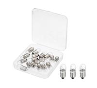 sourcing map 18 Pcs E10 Miniature Screw Base Light Bulbs, 24V 0.08A Mini Light Bulbs Flashlight Replacement Lamp with Storage Box for Home DIY Circuit Electrical Experiment, Warm Yellow Light