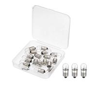 sourcing map 18 Pcs E10 Miniature Screw Base Light Bulbs, 6.3V 0.15A Mini Light Bulbs Flashlight Replacement Lamp with Storage Box for Home DIY Circuit Electrical Experiment, Warm Yellow Light