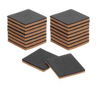 sourcing map 18 Pcs Felt & EVA Furniture Pads, 1 5/8" (40mm) Square Furniture Feet Wood Floor Protectors Self Adhesive for Protecting Hardwood Floors, Table Legs and Chair Legs, Brown+Black