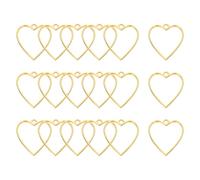 sourcing map 18 Pcs Open Bezel, Heart Resin Bezels Pendants Open Back Bezels Metal Hollow Frame Charm for DIY Resin Crafts Earrings Jewelry Making, Bright Gold
