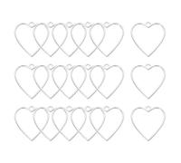 sourcing map 18 Pcs Open Bezel, Heart Resin Bezels Pendants Open Back Bezels Metal Hollow Frame Charm for DIY Resin Crafts Earrings Jewelry Making, Bright Silver