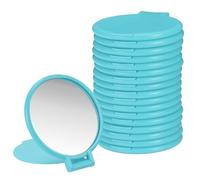 sourcing map 18 Pcs Round Compact Mirror Bulk, Mini Pocket Folding Makeup Mirrors Small Portable Makeup Stuffs for Purse, Women Girls Travel Daily Use Party Gifts, Sky Blue