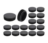 sourcing map 18 Pcs Round Plastic Plug, Black Tubing End Cap Plugs, 48mm(1.89 Inch) Furniture Leg Pipe Insert, Glide Protection for Chair, Sofa, Table, Shelf