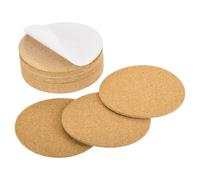 sourcing map 18 Pcs Self Adhesive Cork for Coaster, 95mm/3.74inch Round Backing Cork Tiles Mats for Wine Glass Cup Mug DIY Crafts (2mm Thick)