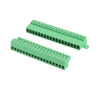 sourcing map 18 Pin Screw Terminal Block Connector,3.81mm/0.15 Inch Pitch Male & Female PCB Mount Screw Terminal 300V 8A Green Terminal Block Connector for Home Electronic Project