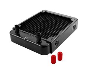 sourcing map 18 Pipe Aluminum Heat Exchanger Radiator Computer Water Cooling Radiator for CPU PC Water Cool System Black 120mm