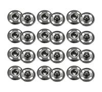 sourcing map 18 Set Sew-on Snap Buttons 15mm Metal Snap Fastener Buttons Fastener Press-Stud Clasps for Closure Purse Handbag Clothes Sewing Craft, Gunmetal