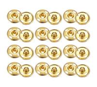 sourcing map 18 Set Sew-on Snap Buttons 15mm Metal Snap Fastener Buttons Fastener Press-Stud Clasps for Closure Purse Handbag Clothes Sewing Craft, Gold