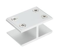 sourcing map 180 Degree Glass Clamp, Aluminum Alloy Adjustable Glass Clip Clamp for 18-20mm Thickness Wall Mounting Support Bracket for Shelf Mirror Shower Doors, Silver