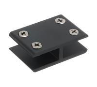 sourcing map 180 Degree Glass Clamp, for 10-12mm Thickness Adjustable Double Side Glass Shelf Support Bracket Aluminum Alloy Glass Clip Clamp Holder Black