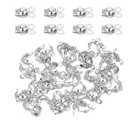 sourcing map 180 Pcs 4mm Crimp End Caps, Clamshell Cord End Cap Connector Clasp Bead Tips Knot Covers Calotte End Crimp for DIY Jewelry Making, Silver
