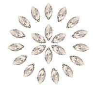 sourcing map 180 Pcs Horse Eye Shape Rhinestones, 3 x 6 mm Point Back Rhinestone Beads for Jewelry Making Crafts Costume Crystal Embellishments, Coffee