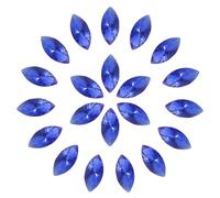 sourcing map 180 Pcs Horse Eye Shape Rhinestones, 3 x 6 mm Point Back Rhinestone Beads for Jewelry Making Crafts Costume Crystal Embellishments, Navy Blue