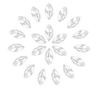 sourcing map 180 Pcs Horse Eye Shape Rhinestones, 3 x 6 mm Point Back Rhinestone Beads for Jewelry Making Crafts Costume Crystal Embellishments, White