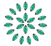 sourcing map 180 Pcs Horse Eye Shape Rhinestones, 3 x 6 mm Point Back Rhinestone Beads for Jewelry Making Crafts Costume Crystal Embellishments, Peacock Green