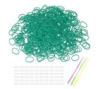 sourcing map 1800 Pcs Loom Rubber Bands Kit with 75 Pcs S-Clips 3-Hooks Rubber Bands Refill Bracelet Making Kits for Weaving DIY Handcrafts Gift, Dark Green