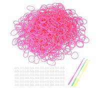 sourcing map 1800 Pcs Loom Rubber Bands Kit with 75 Pcs S-Clips 3-Hooks Rubber Bands Refill Bracelet Making Kits for Weaving DIY Handcrafts Gift, Bright Pink