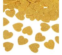 sourcing map 180Pcs Glitter Foam Stickers 1 Inch Self-Adhesive Sparkly Heart-Shape Glitter Stickers for Arts Craft Supplies, DIY and Decor, Gold