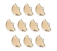 sourcing map 180Pcs Ribbon Crimp Clamp Ends, 13mm Half Round Bookmark Pinch Cord End Clasps for DIY Craft Making, Gold Tone
