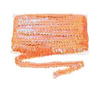 sourcing map 18m x 2cm Elastic Sequins Trim Flat Stretchy Sequin Strip Paillette Fabric Ribbon Band for DIY Crafts Sewing Dress Orange
