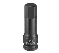 sourcing map 18mm Hex Impact Bit Socket H18 1/2" CR-MO Steel Phosphate Black Impact Drive Hex Bit Sockets Lengthen Hex Screwdriver Socket Adapter for Auto Mechanics Work Repair Maintain