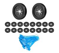 sourcing map 18Pcs 1-9/64"(29mm) ID, 1-1/4" (32mm) Drill Hole, Double Sided Grommets Round Firewall Hole Plug with Marker Cable Ties for Home Office Cable Wire Protection, Black