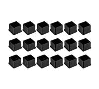 sourcing map 18Pcs Chair Leg Floor Protectors, 34 x 34mm/1.34 x 1.34inch PVC Anti-Slip Square Furniture Leg Feet Cover for Hardwood Floors Patio Chair Table Bed, Black