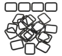 sourcing map 18Pcs Metal Rectangle Ring Buckles, 4/5" x 1" Square Strap, Black