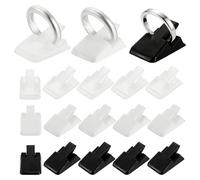 sourcing map 18Pcs Plastic Ring Display Clip, Small Jewelry Display Stand for Nightstand Bedroom Decorative Jewelry Storage Organizer, White/Black/Clear