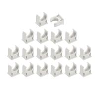 sourcing map 18Pcs PVC Water Pipe Clamps Clips, U-Shaped Tubing Hose Buckles, Irrigation Tube Holder for 16mm OD for TV Trays Tubing Hose Hanger Support Tubing, White