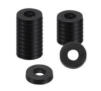 sourcing map 18Pcs Rubber Washers, 1/4 OD x 1/8 ID x 1/8" Thickness Flat Washers for Bolts Spacers, Shower Head, Plumbing, Hose Connecting