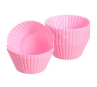 sourcing map 18Pcs Silicone Cupcake Liners, Non-Stick Baking Cups, for Cooking Eggs, Baking Muffins and Make a Cake(Pink)
