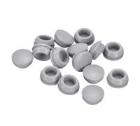sourcing map 18Pcs Silicone Plugs, Rubber Round Snap in Locking Hole Plugs for 14-15mm Hole, Hole Stoppers Waterproof Hole Plug for Metal Tube, Furniture End Caps Inserts, Grey